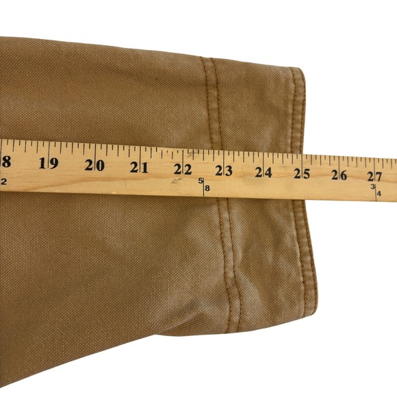 LL Bean Field Barn Coat Jacket Mens 2XL Tan Cotton Canvas Red Plaid Lining - Picture 11 of 12